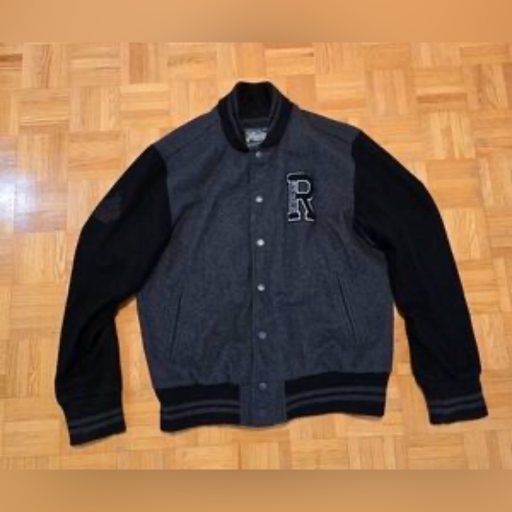 Roots wool Men's Black and Gray Varsity Jacket